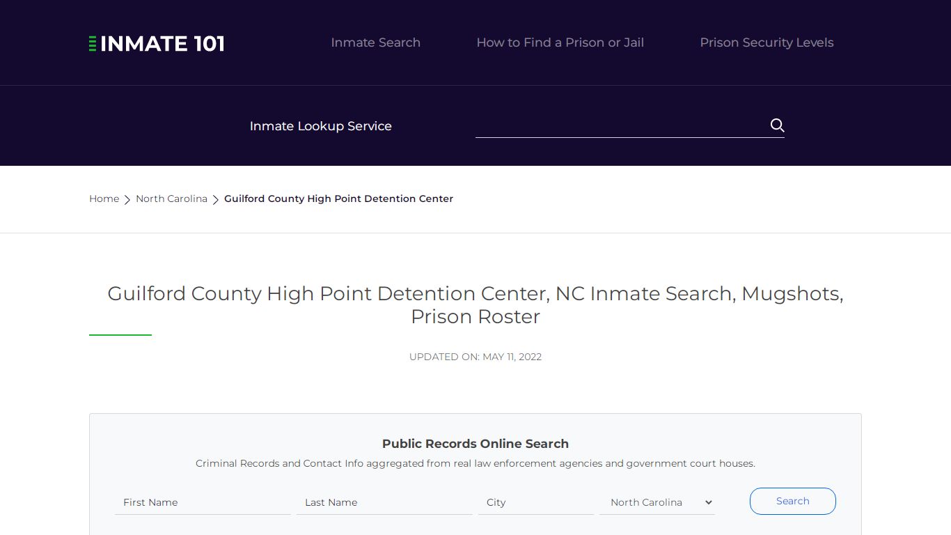 Guilford County High Point Detention Center, NC Inmate ...